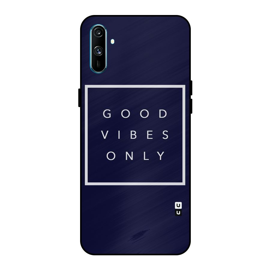 Blue White Vibes Metal Back Case for Realme C3
