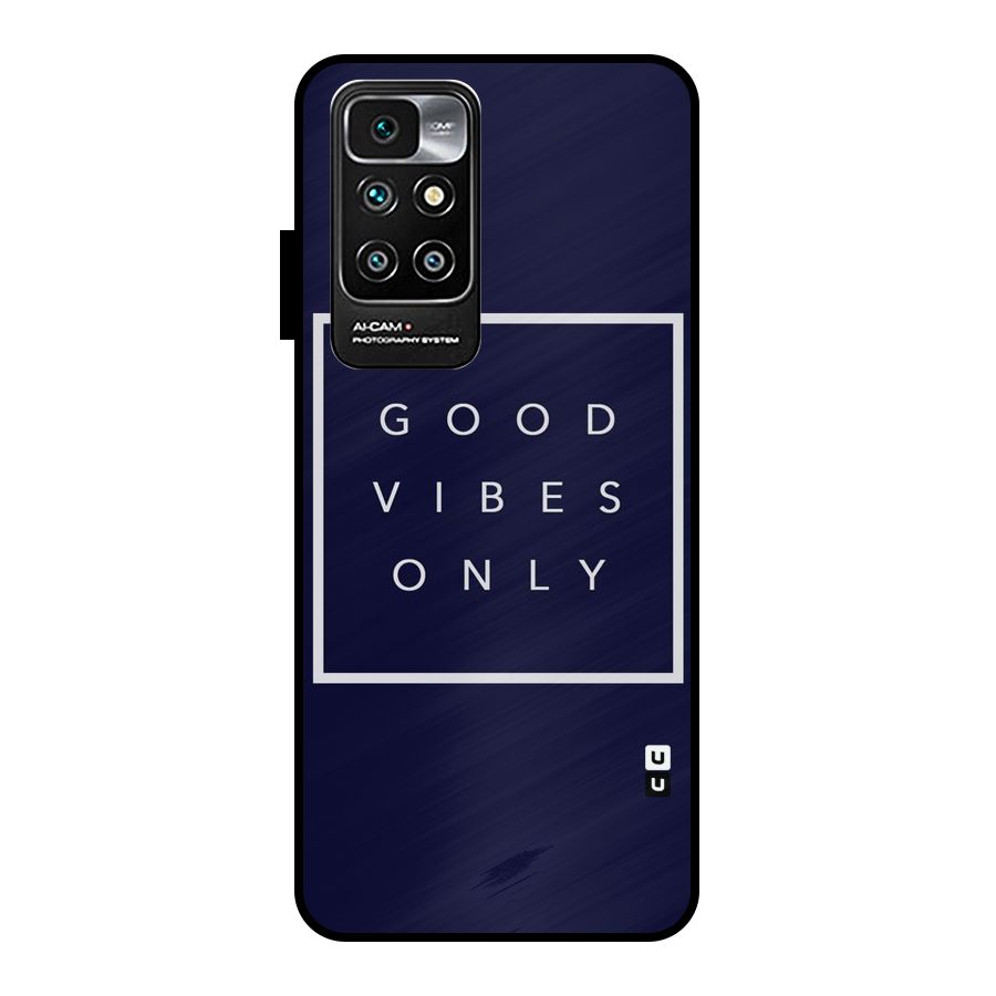 Blue White Vibes Metal Back Case for Redmi 10 Prime