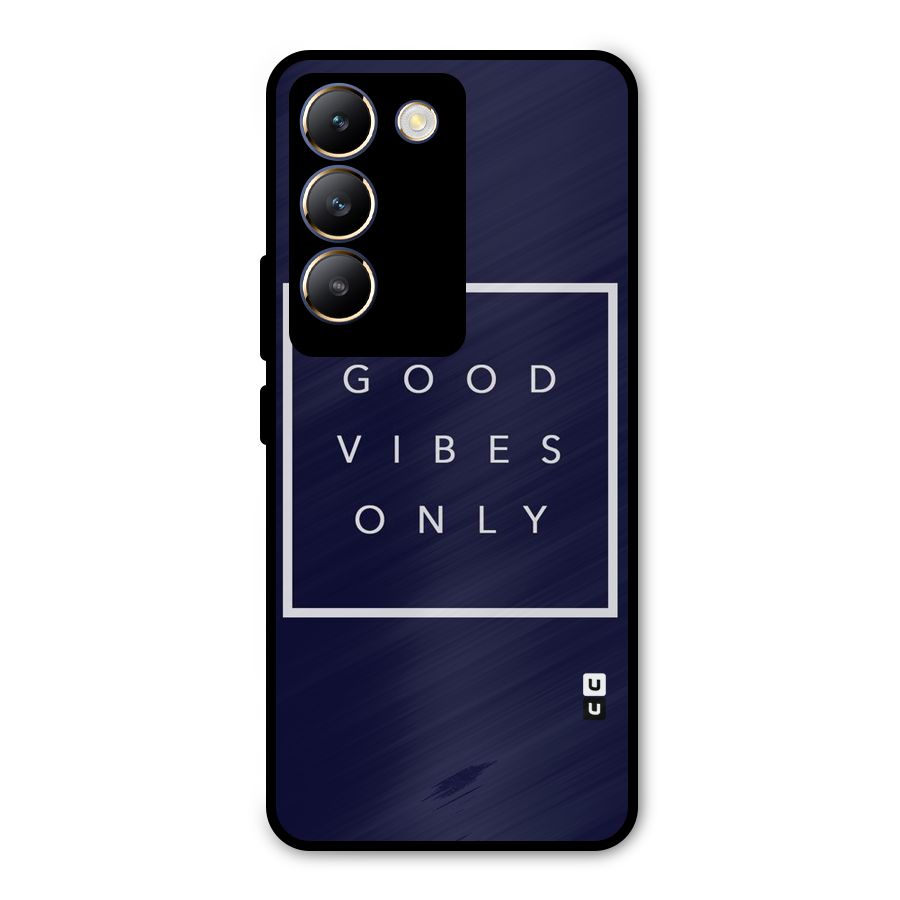 Blue White Vibes Metal Back Case for Vivo T3 5G