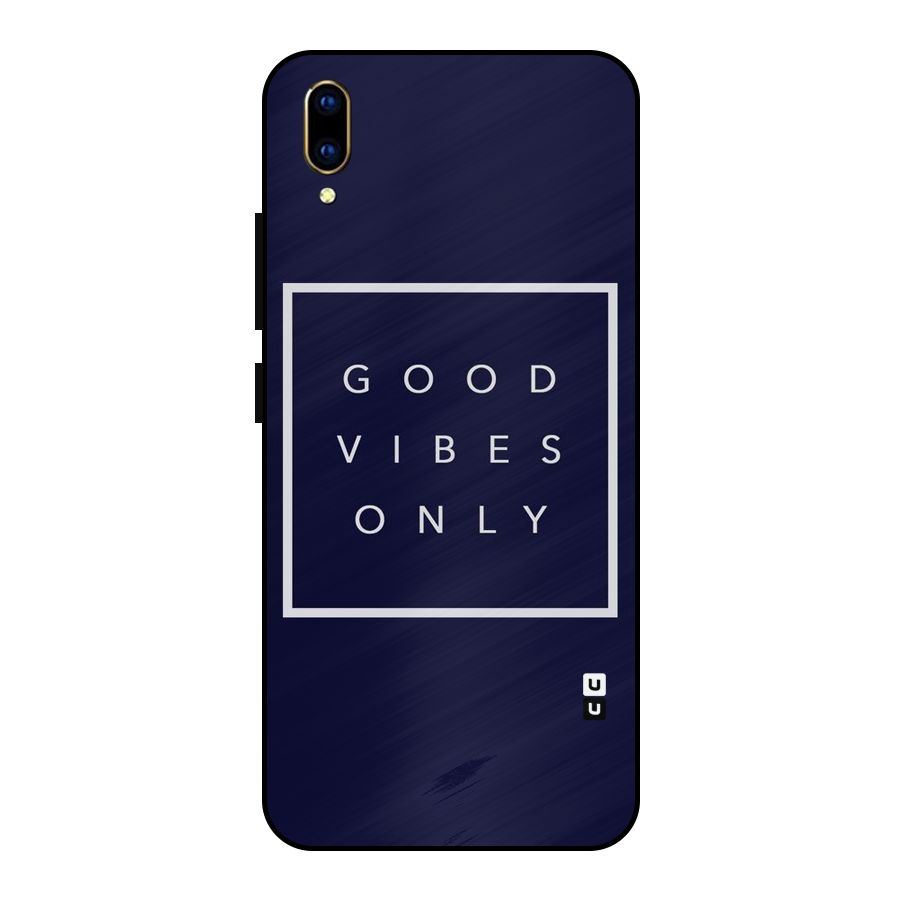 Blue White Vibes Metal Back Case for Vivo V11 Pro