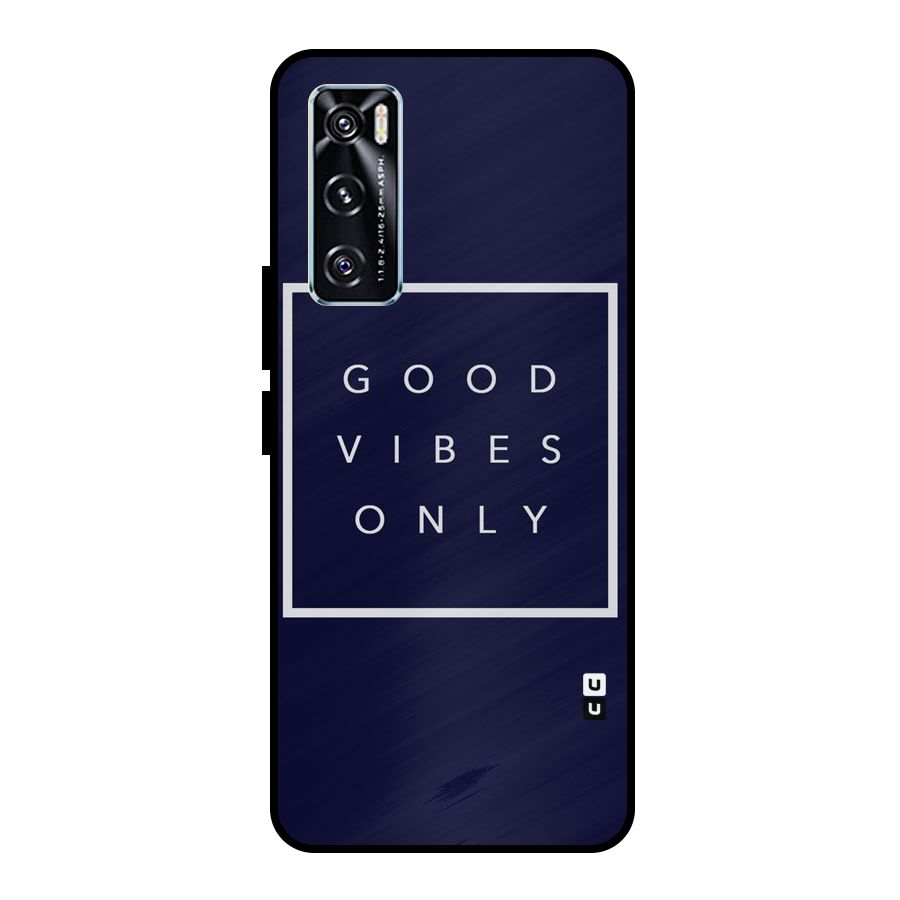 Blue White Vibes Metal Back Case for Vivo V20 SE