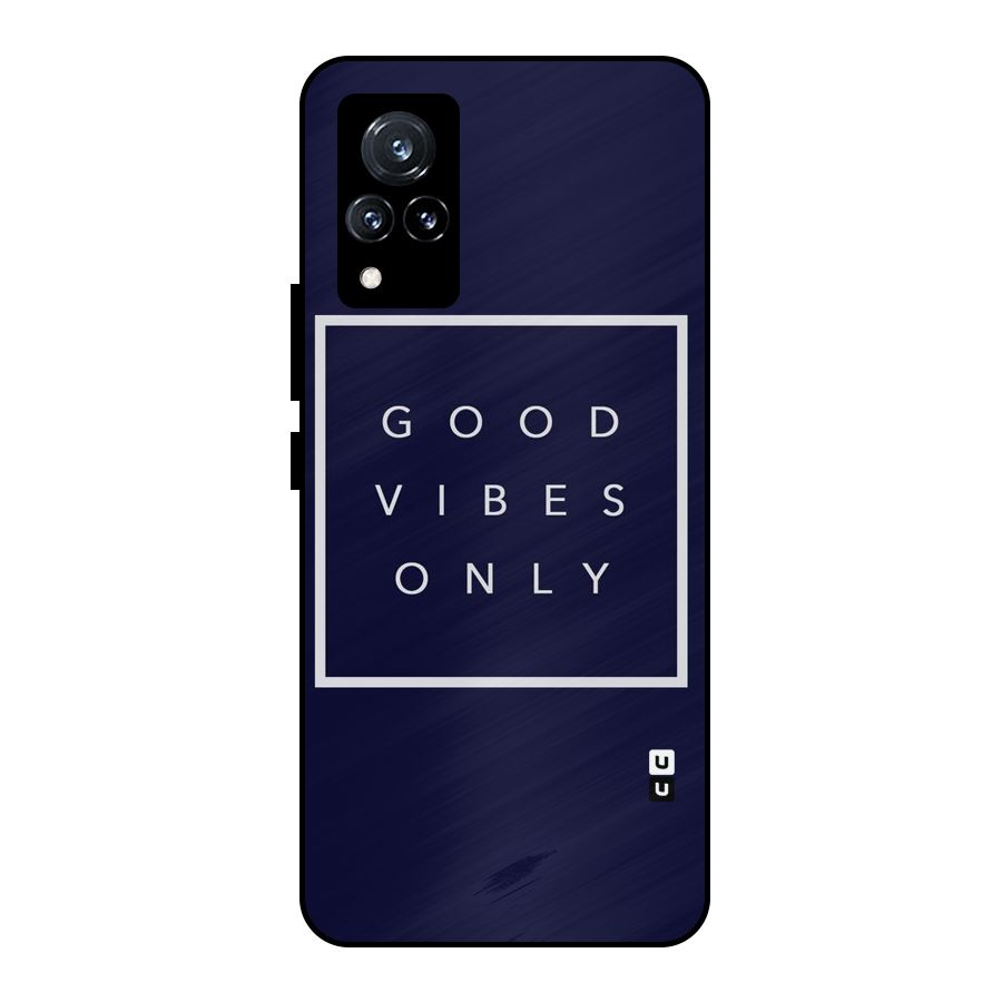 Blue White Vibes Metal Back Case for Vivo V21 5G