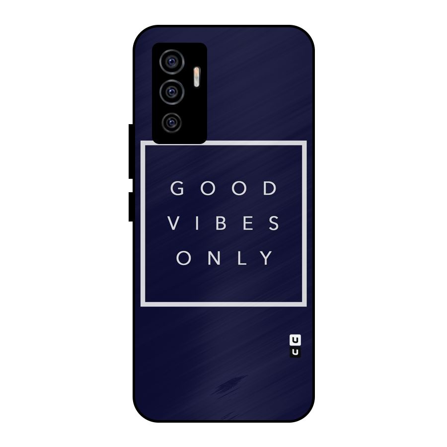 Blue White Vibes Metal Back Case for Vivo V23e