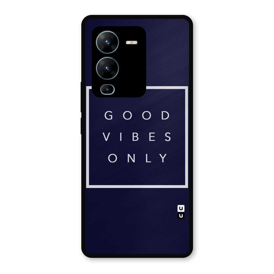 Blue White Vibes Metal Back Case for Vivo V25 Pro