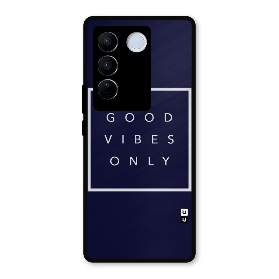 Blue White Vibes Metal Back Case for Vivo V27