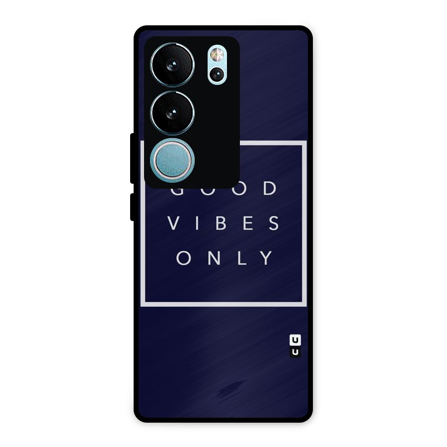 Blue White Vibes Metal Back Case for Vivo V29 Pro