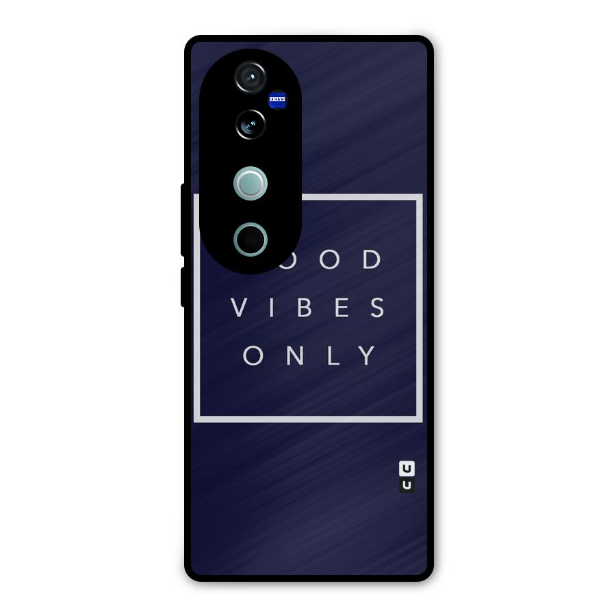 Blue White Vibes Metal Back Case for Vivo V40