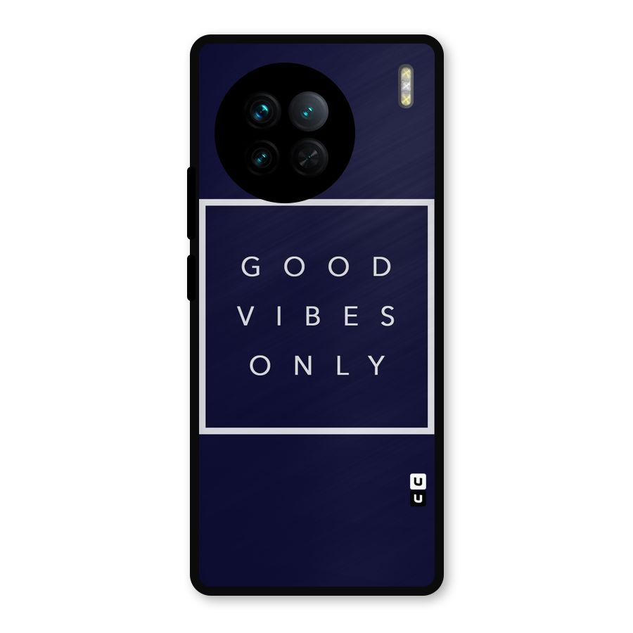 Blue White Vibes Metal Back Case for Vivo X90