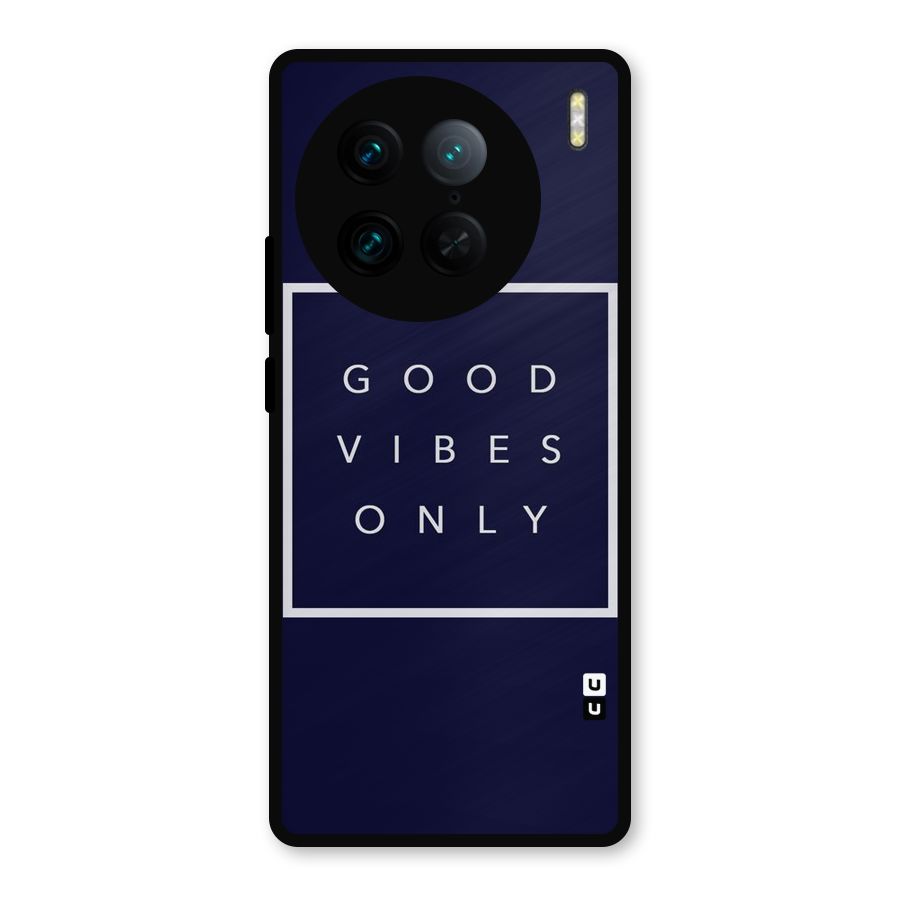 Blue White Vibes Metal Back Case for Vivo X90 Pro