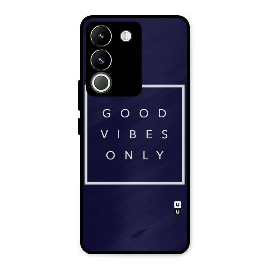 Blue White Vibes Metal Back Case for Vivo Y200