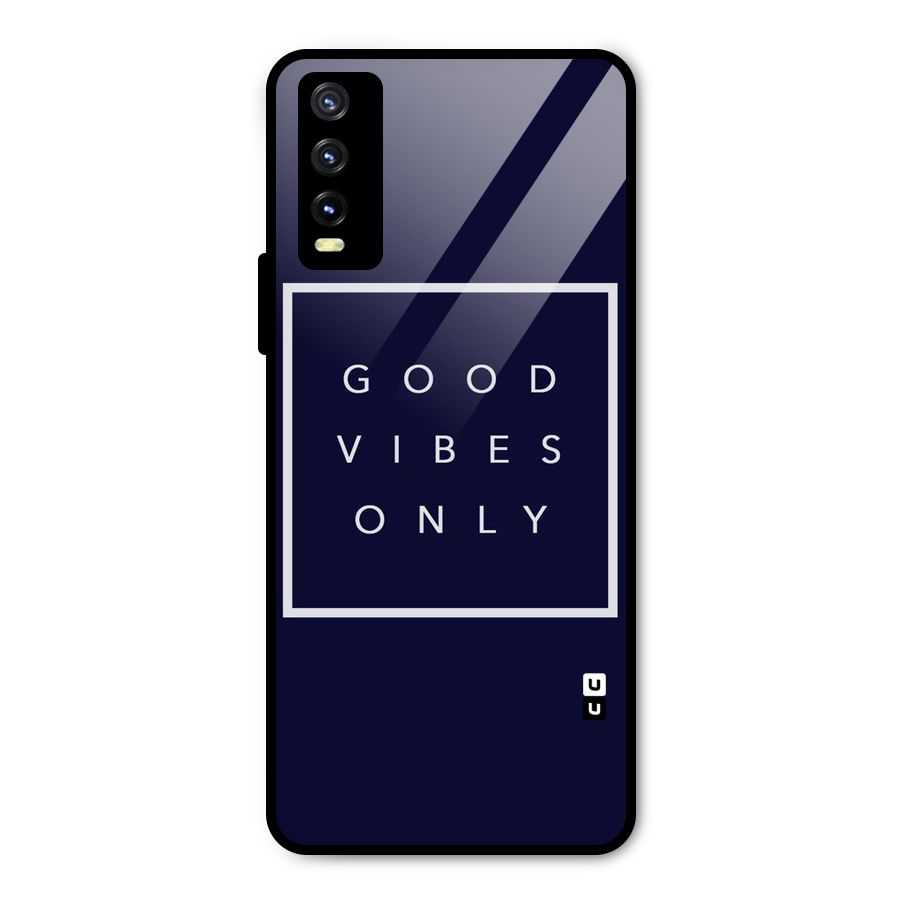 Blue White Vibes Metal Back Case for Vivo Y20g