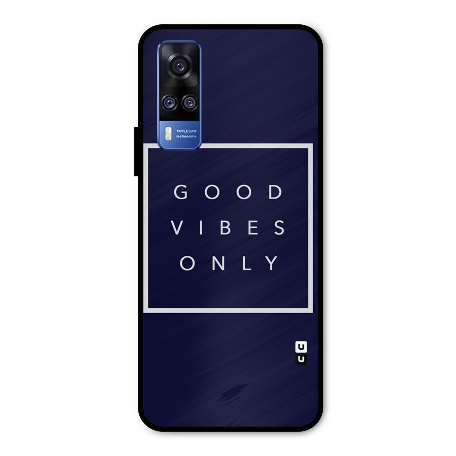 Blue White Vibes Metal Back Case for Vivo Y31
