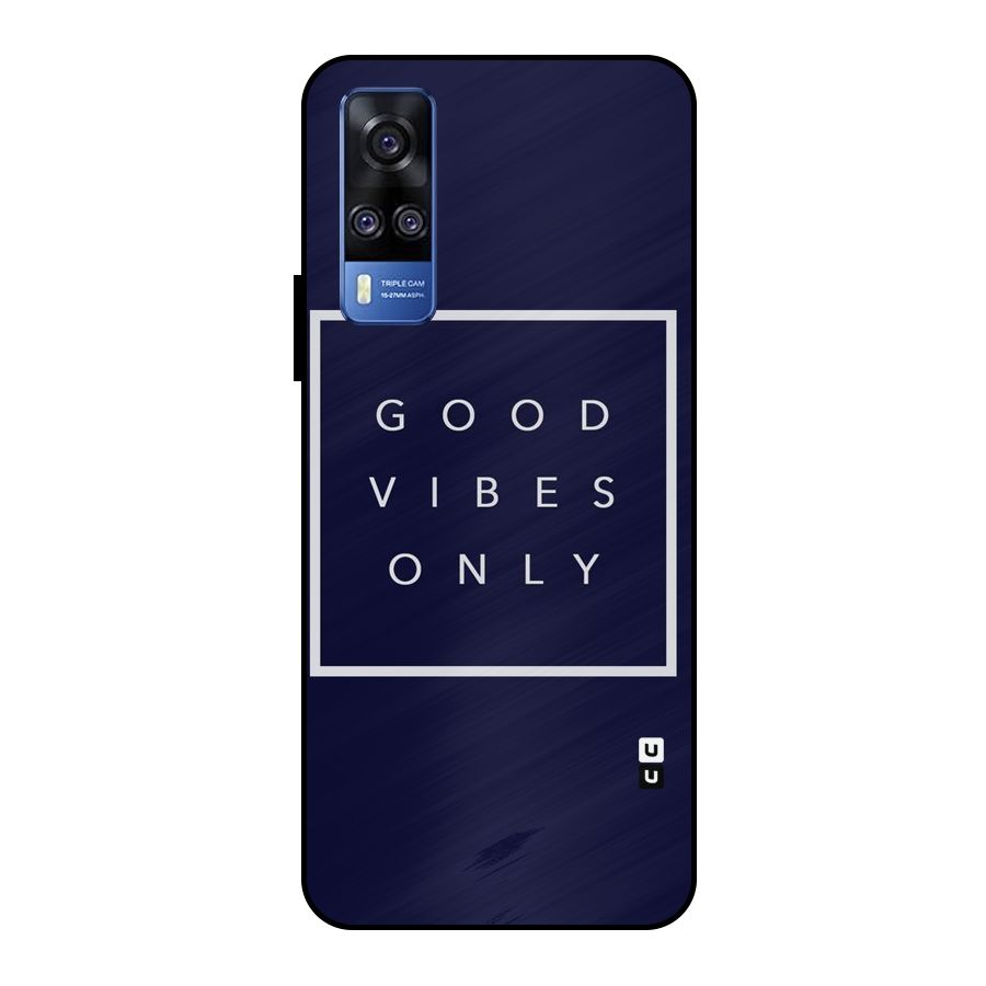 Blue White Vibes Metal Back Case for Vivo Y51