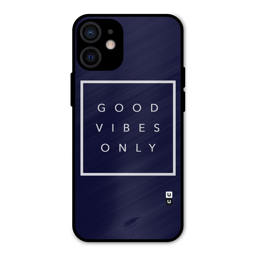 Blue White Vibes Metal Back Case for iPhone 12 Mini