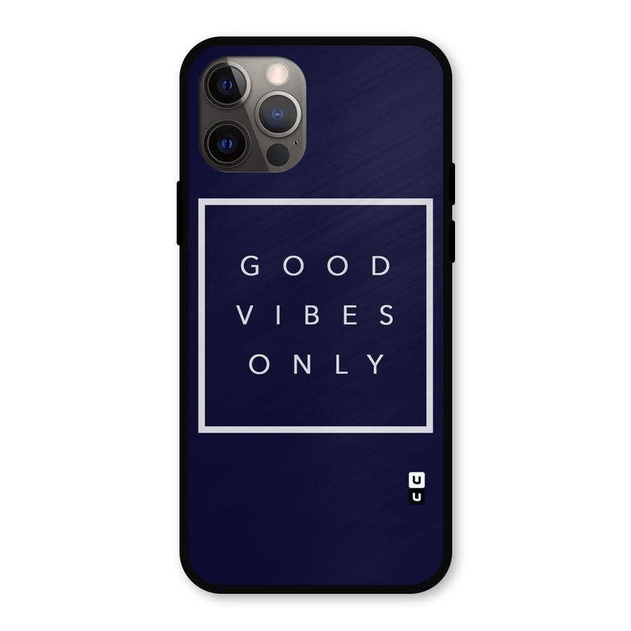 Blue White Vibes Metal Back Case for iPhone 12 Pro