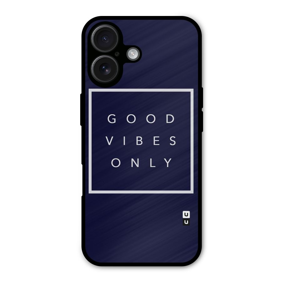 Blue White Vibes Metal Back Case for iPhone 16