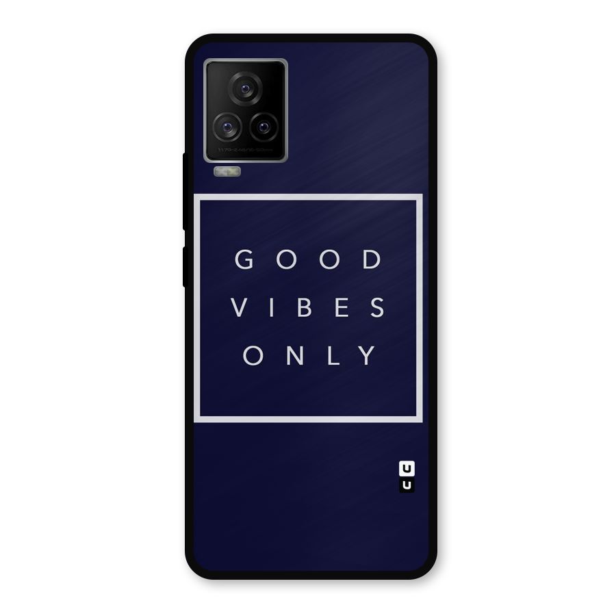 Blue White Vibes Metal Back Case for iQOO 7 Legend 5G