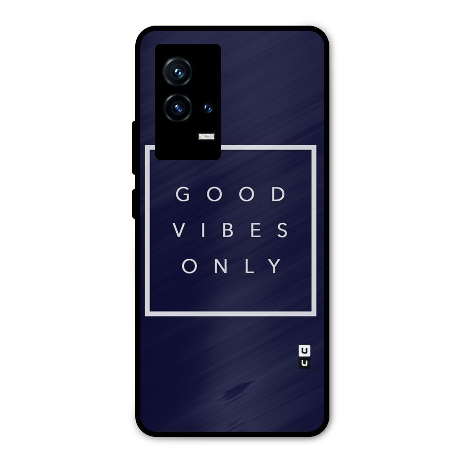 Blue White Vibes Metal Back Case for iQOO 9 5G