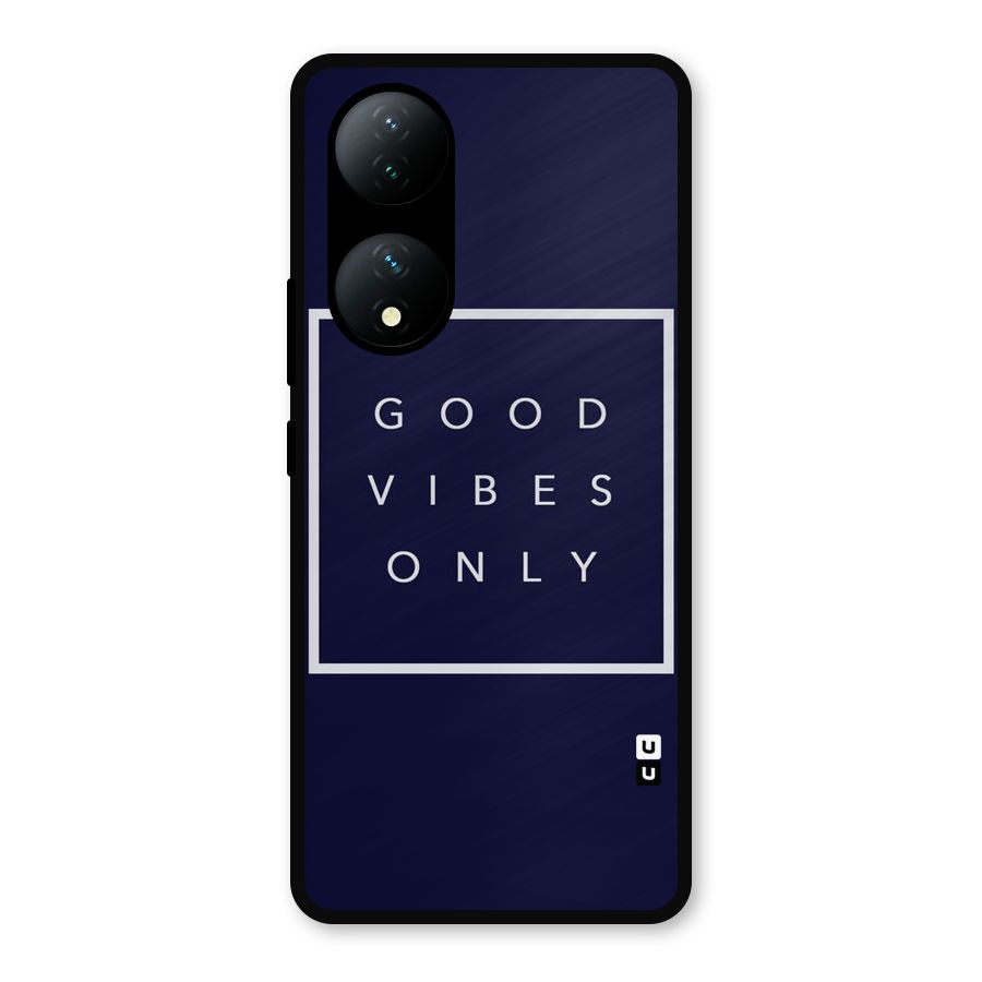 Blue White Vibes Metal Back Case for iQOO Z7s