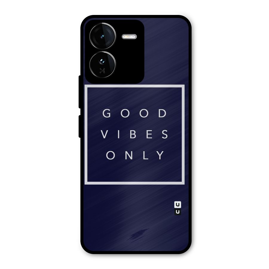 Blue White Vibes Metal Back Case for iQOO Z9