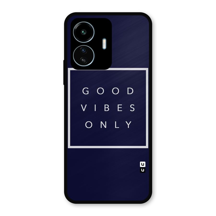Blue White Vibes Metal Back Case for vivo iQOO Z6 Lite 5G