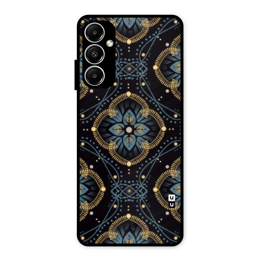 Blue With Black Flower Metal Back Case for Galaxy A05s