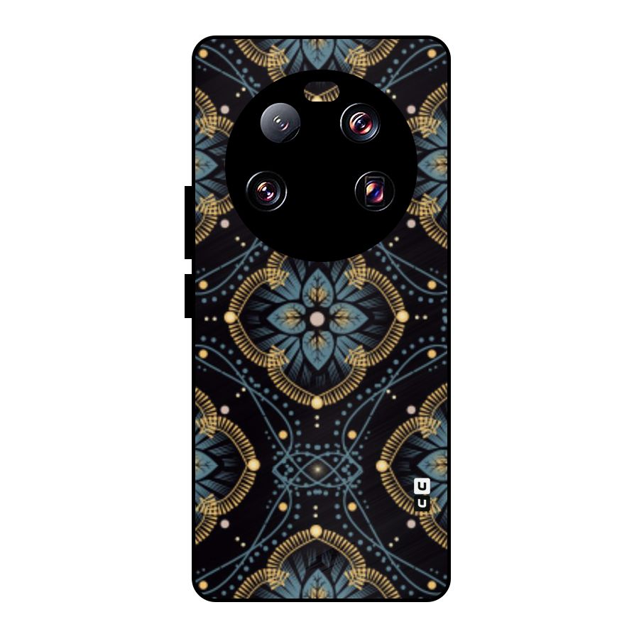 Blue With Black Flower Metal Back Case for Xiaomi 13 Ultra