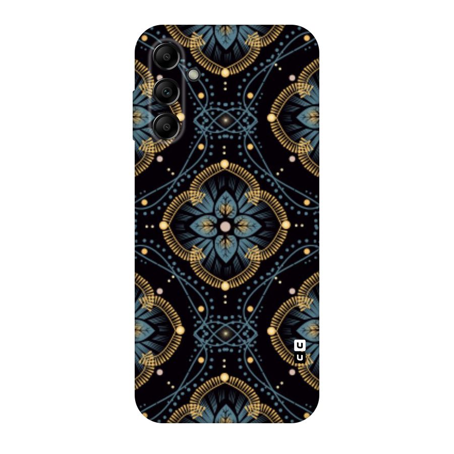 Blue With Black Flower Original Polycarbonate Back Case for Galaxy A14 5G