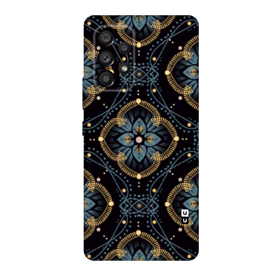 Blue With Black Flower Original Polycarbonate Back Case for Galaxy A53 5G