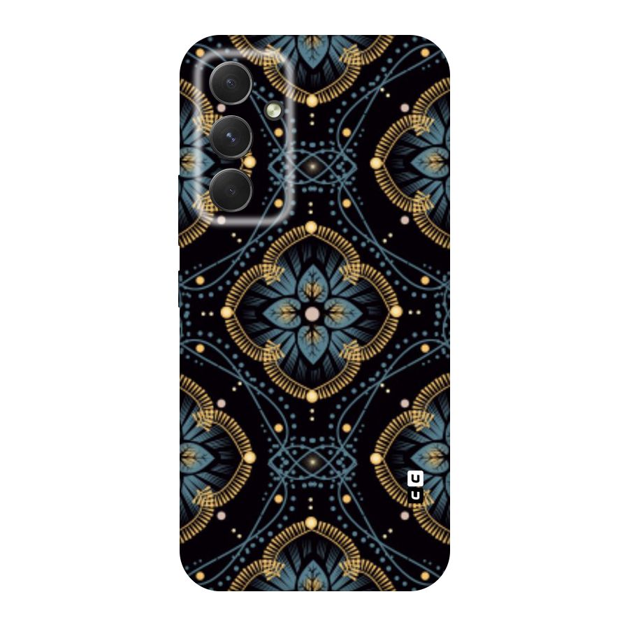 Blue With Black Flower Original Polycarbonate Back Case for Galaxy A54
