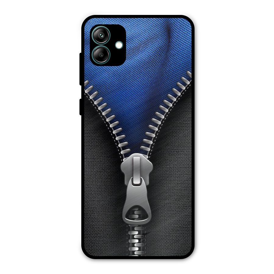 Blue Zipper Metal Back Case for Galaxy A04