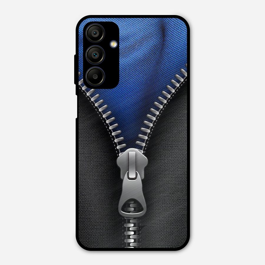 Blue Zipper Metal Back Case for Galaxy A15 5G