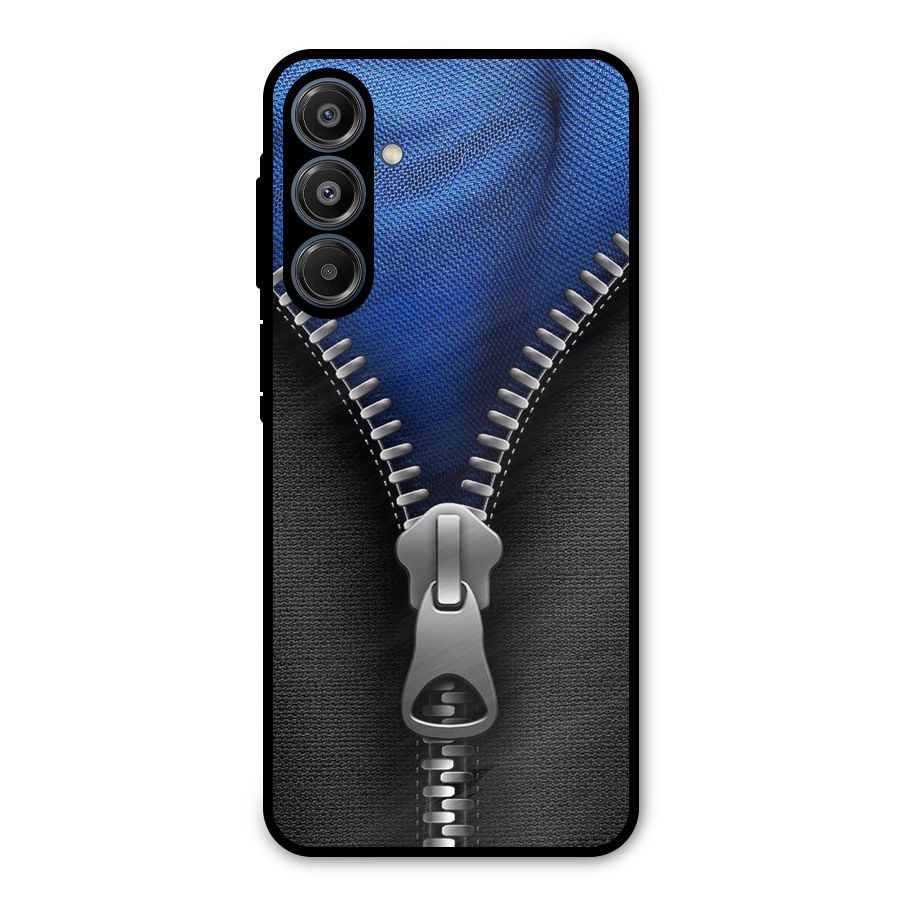 Blue Zipper Metal Back Case for Galaxy A16 5G