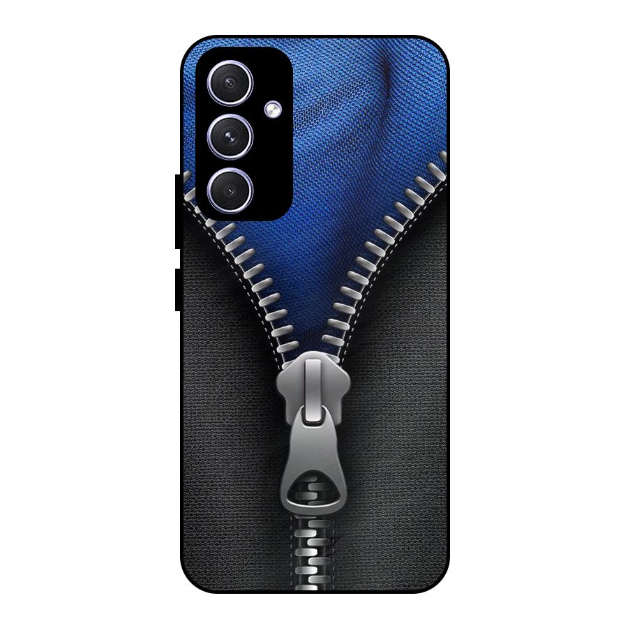 Blue Zipper Metal Back Case for Galaxy A54