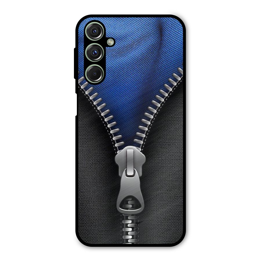 Blue Zipper Metal Back Case for Galaxy F34