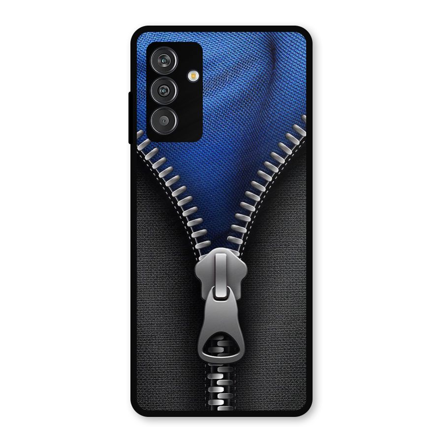 Blue Zipper Metal Back Case for Galaxy M14 5G