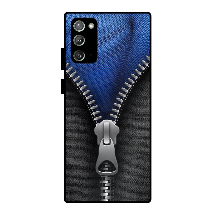 Blue Zipper Metal Back Case for Galaxy Note 20