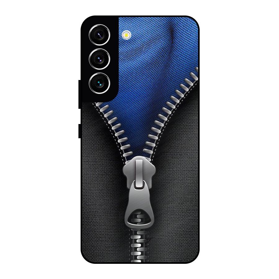 Blue Zipper Metal Back Case for Galaxy S22 5G