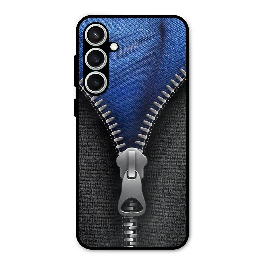 Blue Zipper Metal Back Case for Galaxy S23 FE
