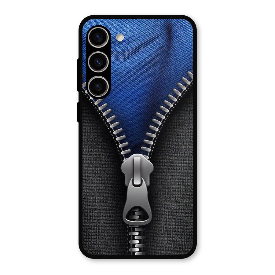 Blue Zipper Metal Back Case for Galaxy S23 Plus
