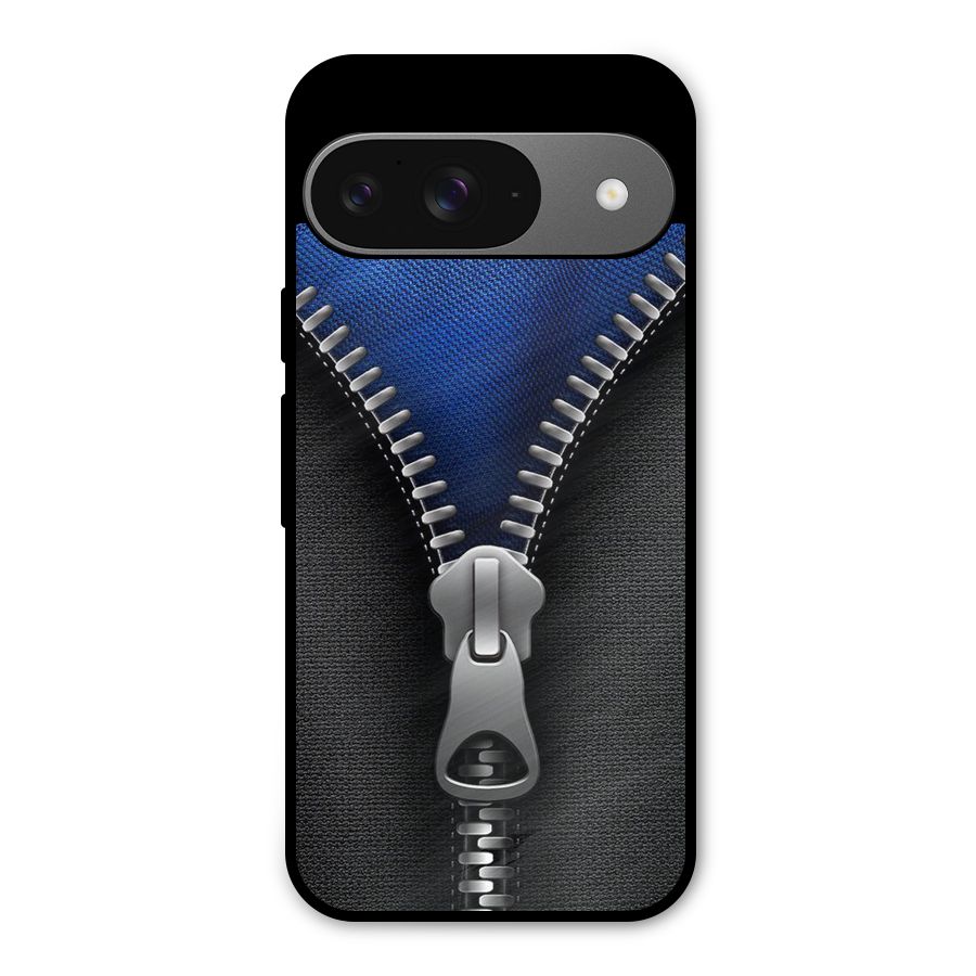 Blue Zipper Metal Back Case for Google Pixel 9