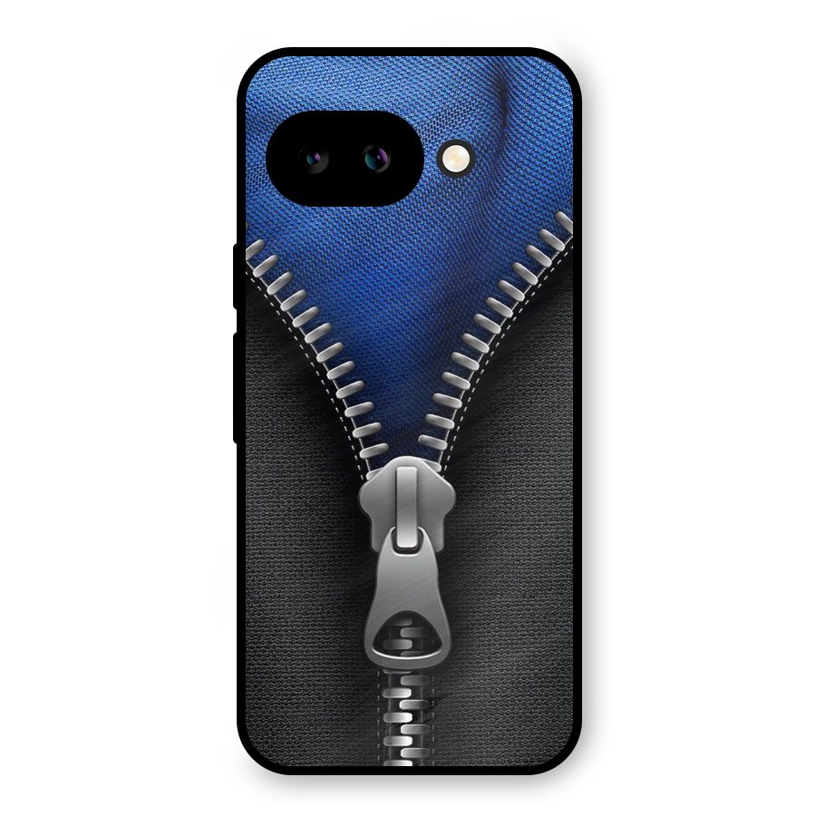 Blue Zipper Metal Back Case for Google Pixel 9a