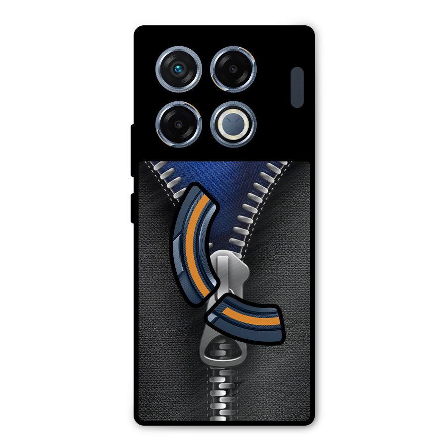 Blue Zipper Metal Back Case for Infinix GT 20 Pro