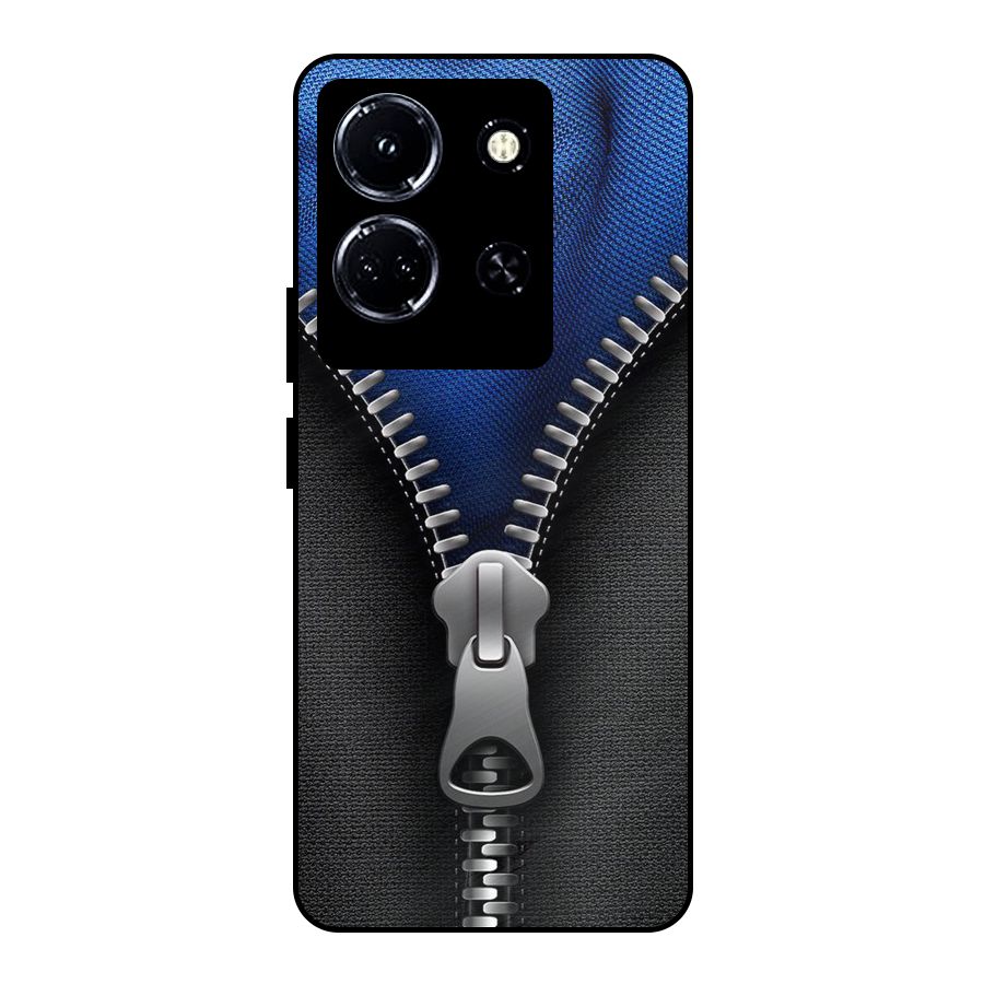 Blue Zipper Metal Back Case for Infinix Note 30 5G