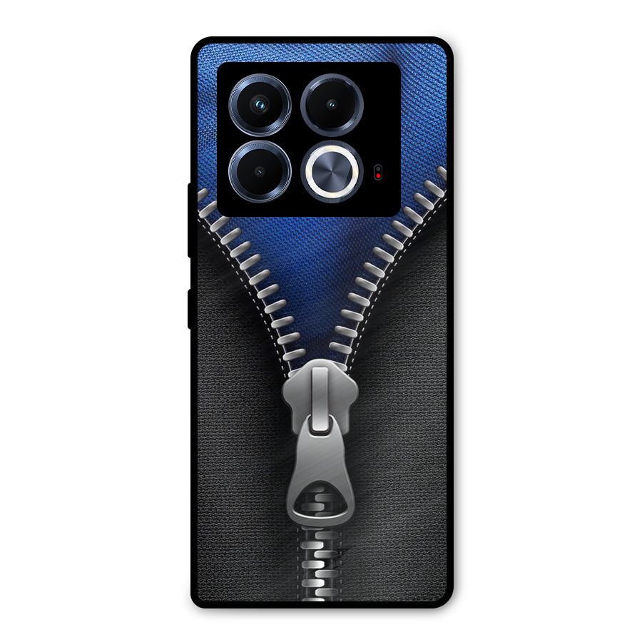Blue Zipper Metal Back Case for Infinix Note 40 5G
