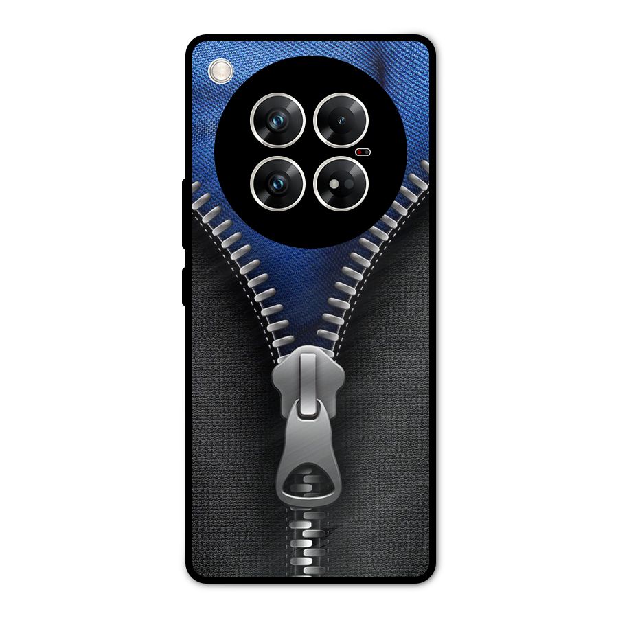 Blue Zipper Metal Back Case for Infinix Zero 40 5G