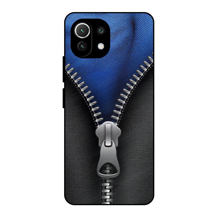 Blue Zipper Metal Back Case for Mi 11 Lite NE 5G