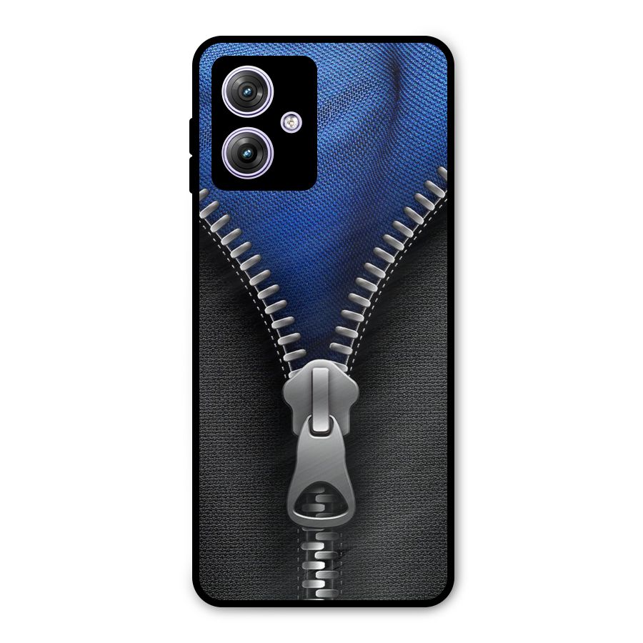Blue Zipper Metal Back Case for Moto G64