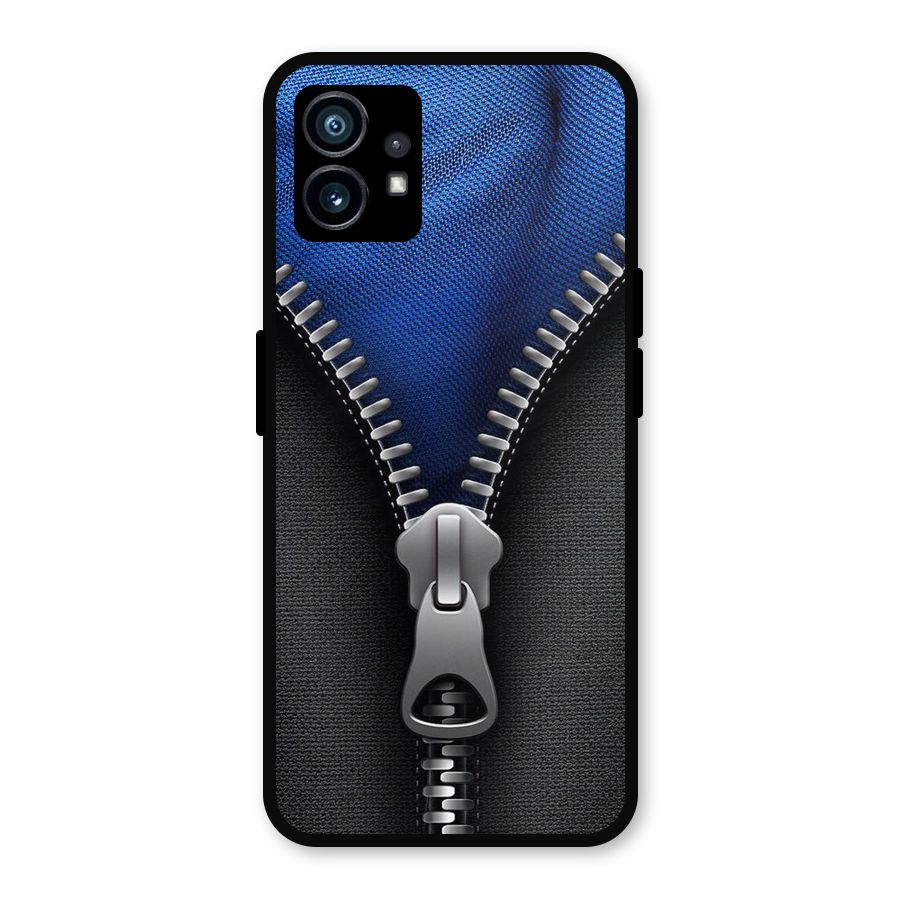 Blue Zipper Metal Back Case for Nothing Phone 1