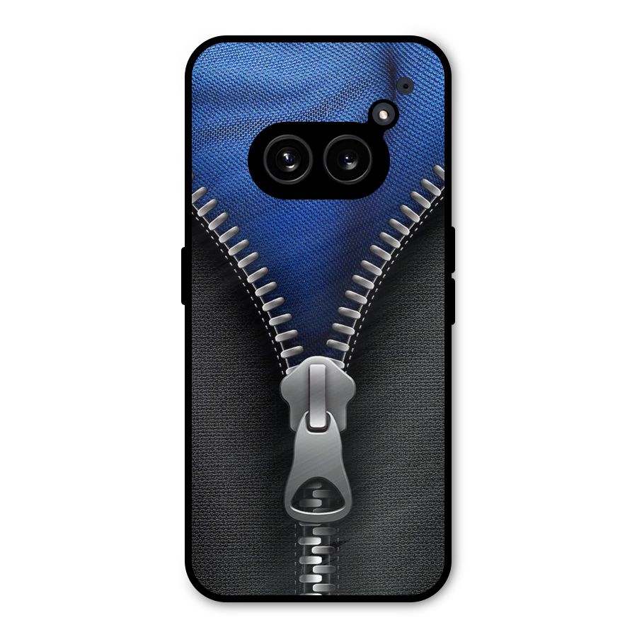 Blue Zipper Metal Back Case for Nothing Phone 2a Plus